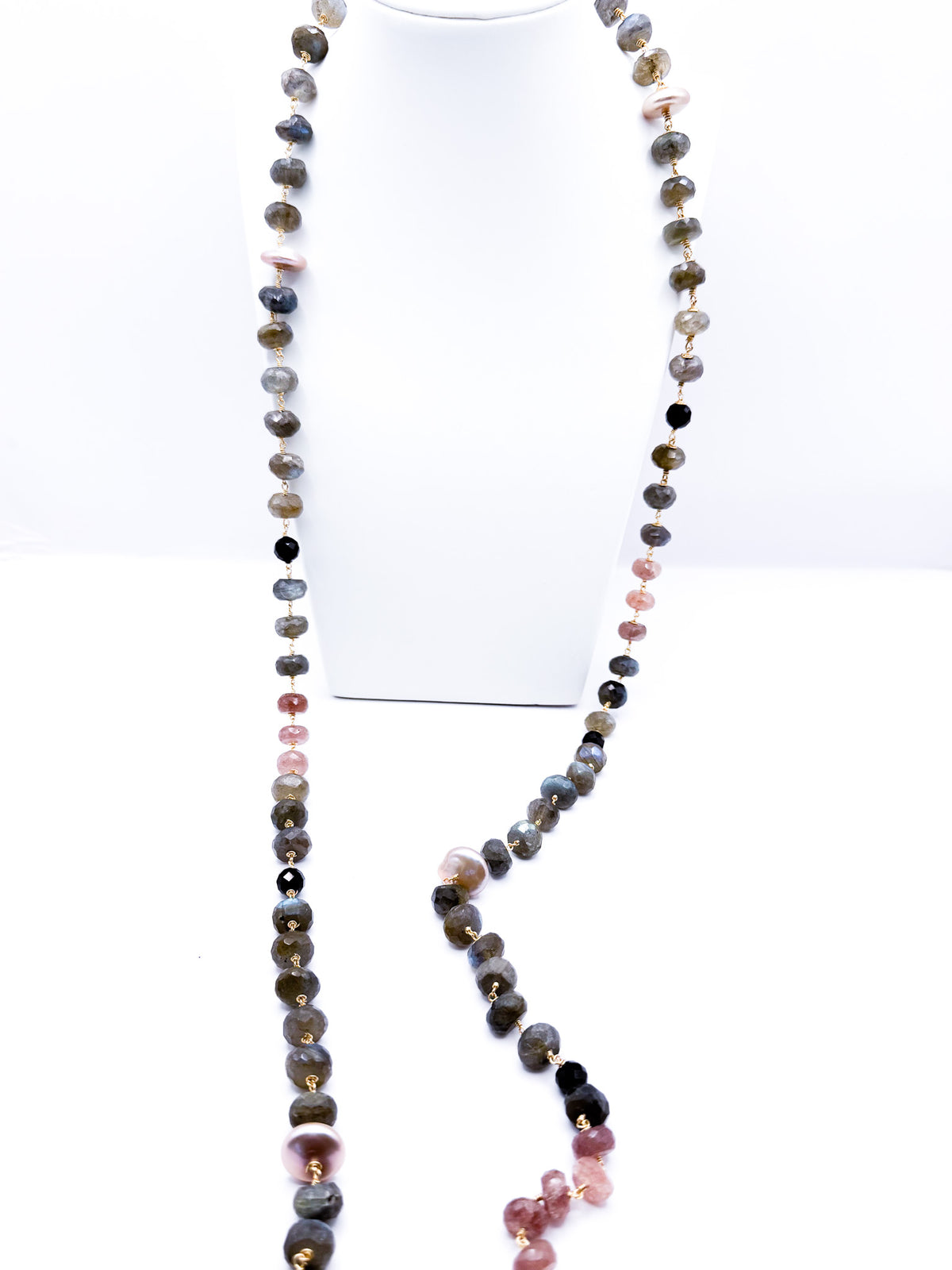 Collar Cuarzo Fresa & Labradoritas