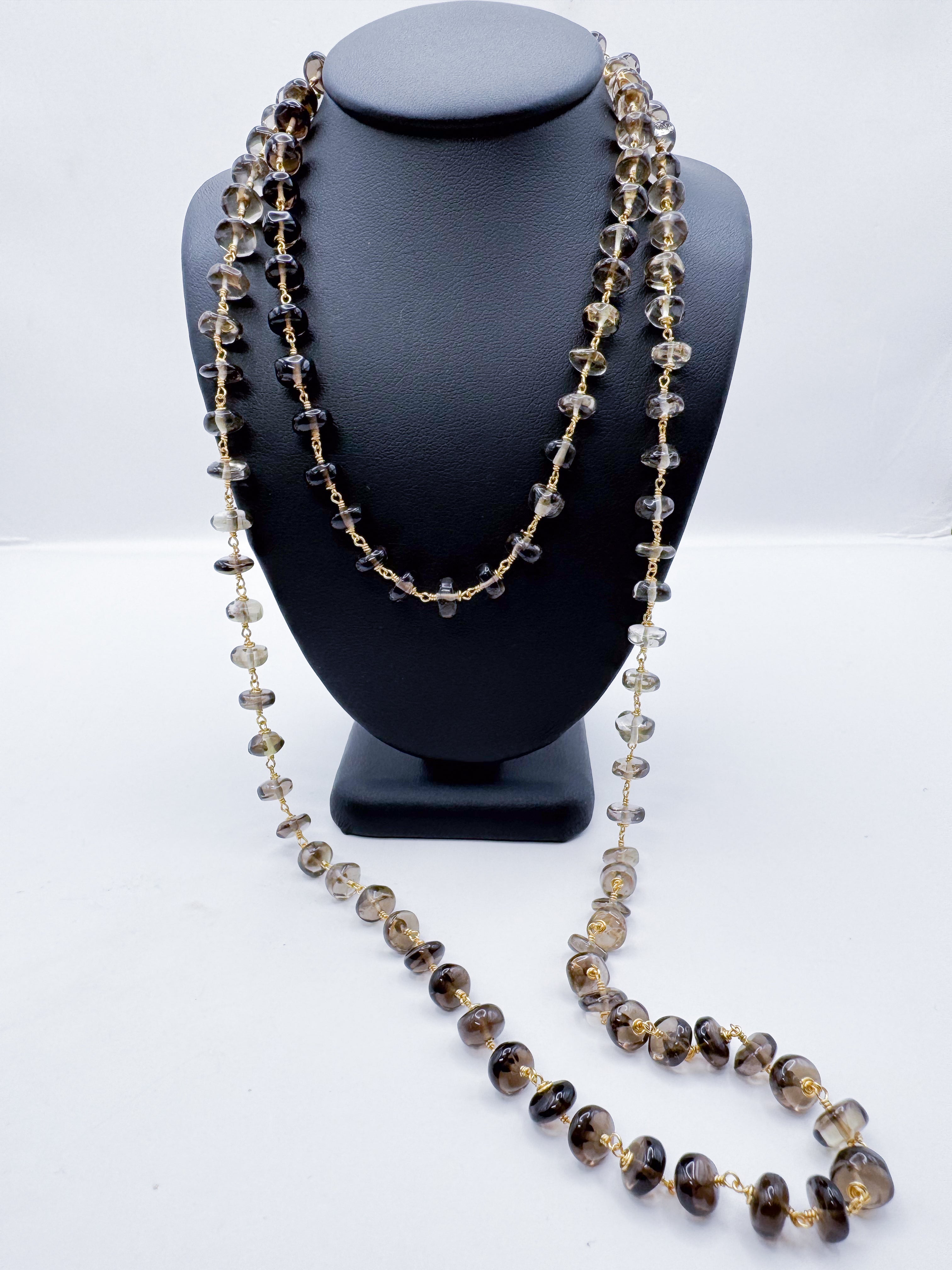 COLLAR CUARZO AHUMADO DEGRADADO