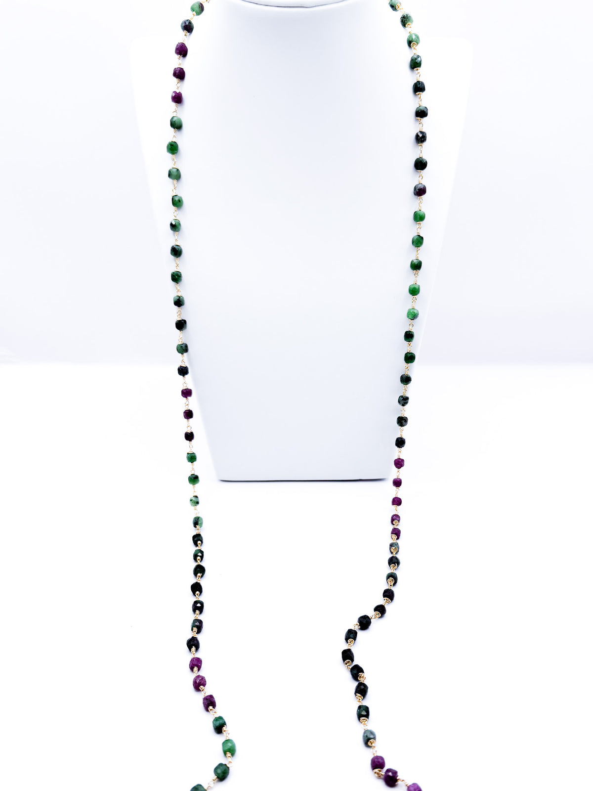 Collar Rubí Zoisita cubo-minis