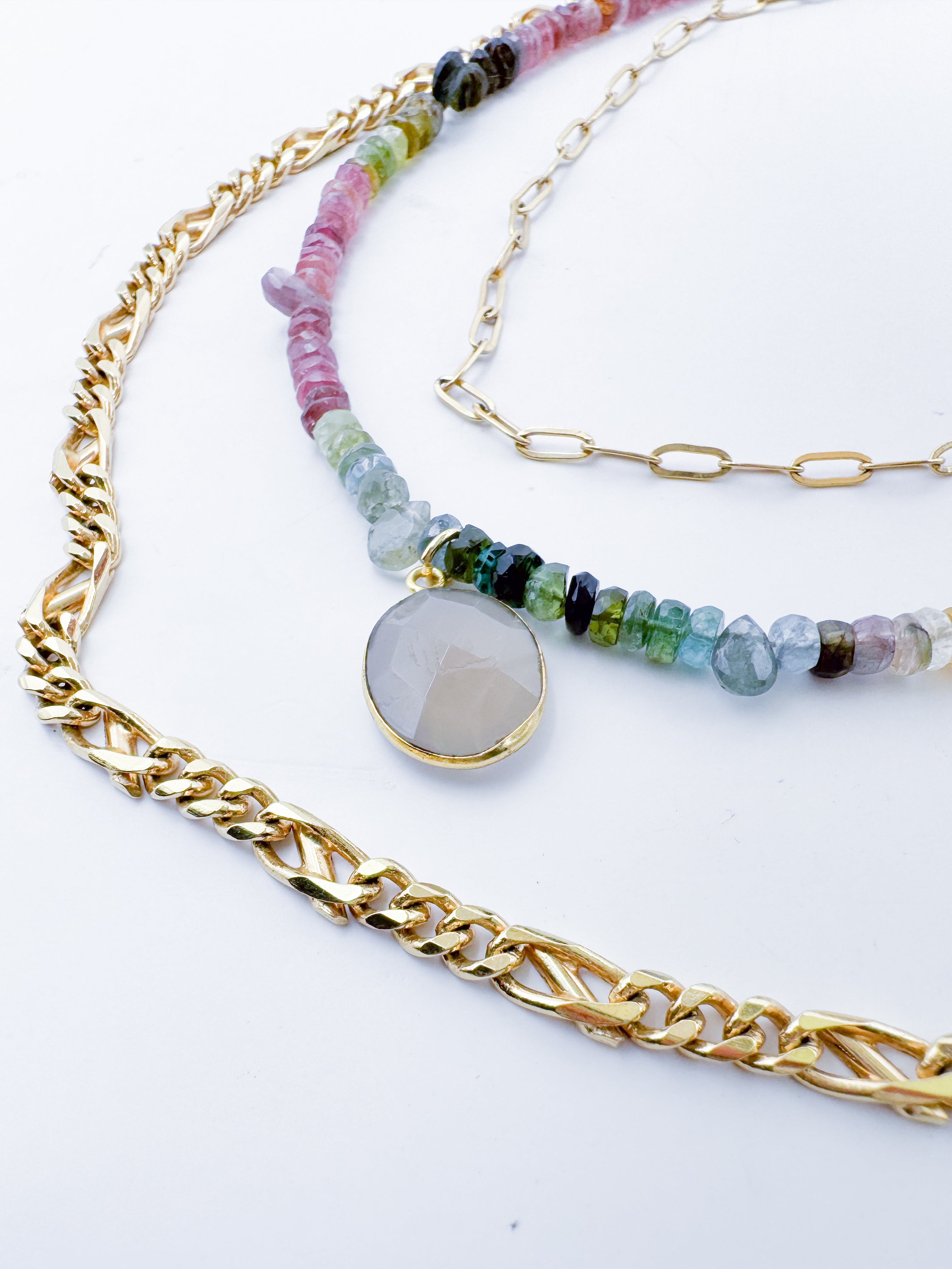 Collar Turmalinas Mixtas + Cuarzo