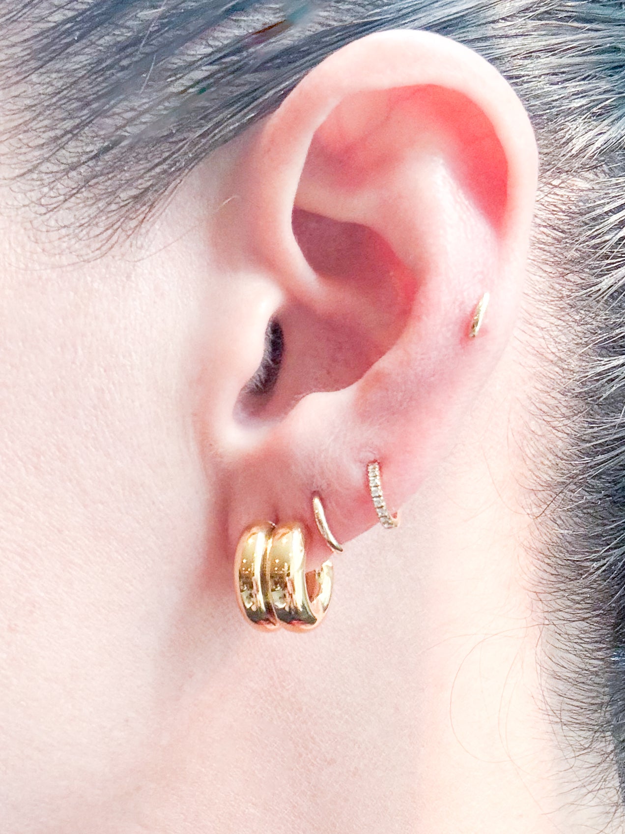 Aretes Doble-C anchos MINI