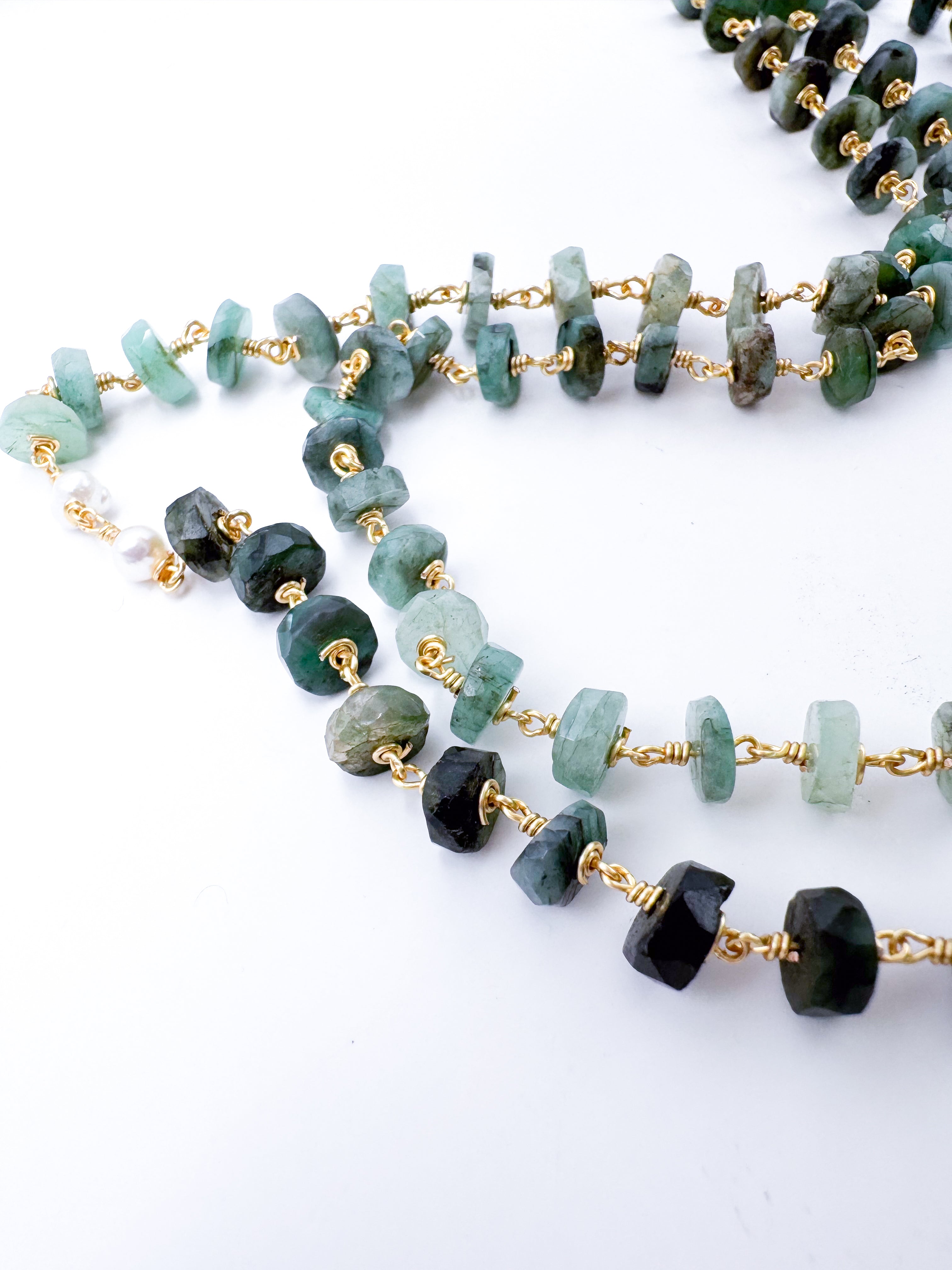 Collar Esmeraldas Degradadas Pucca